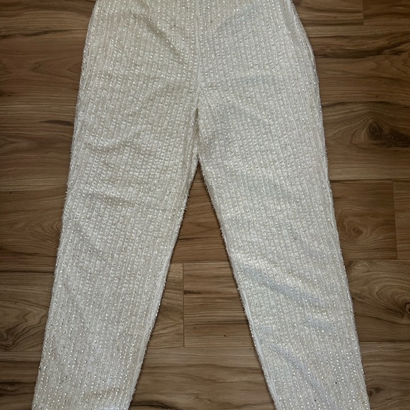 ASOS Cream Textured Trousers - Picture 1 of 2